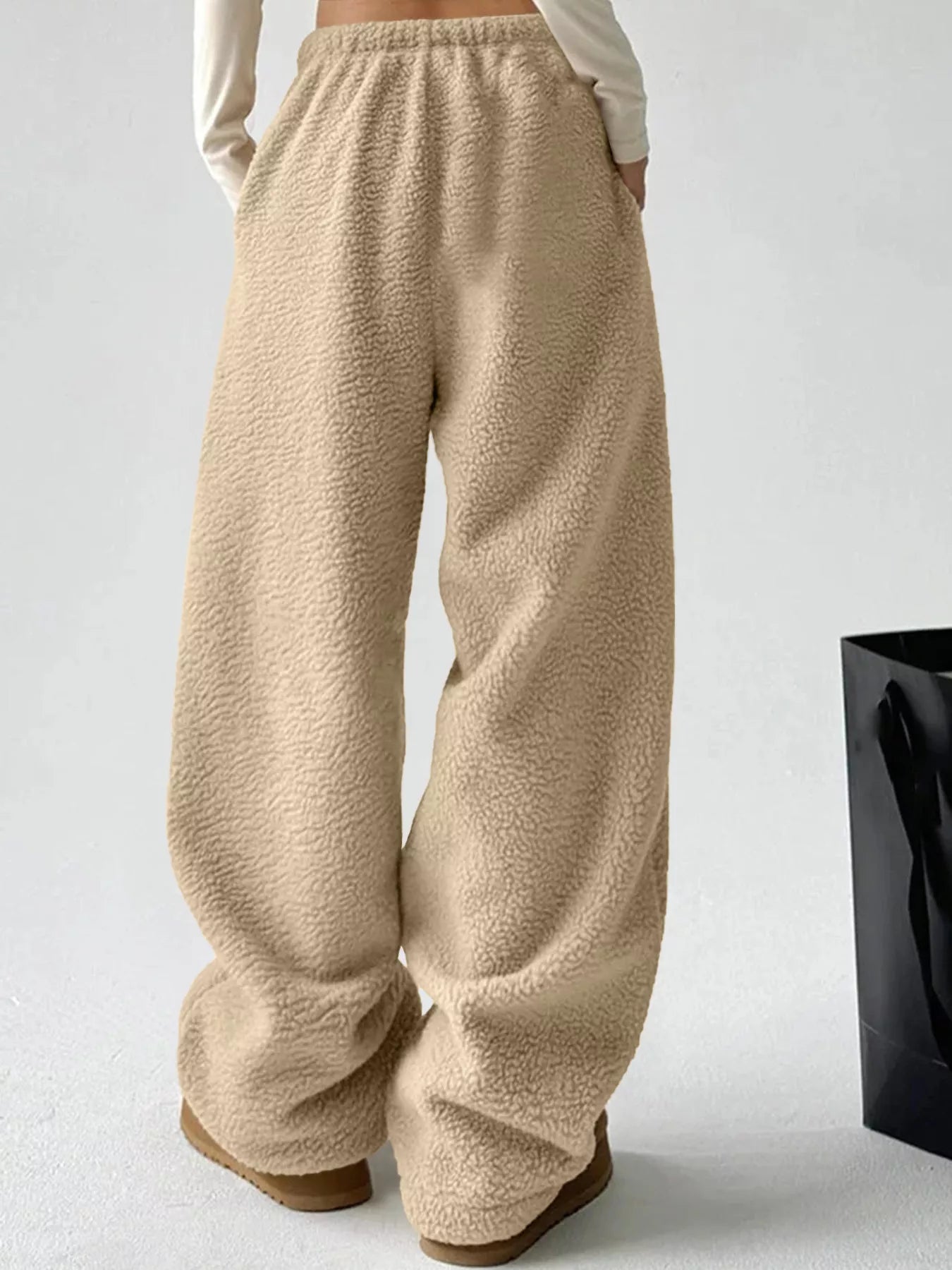 Sarah Express Women's Wide Leg Pants with Pockets - Plus Size High Waist Palazzo Trousers