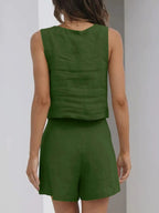 Sarah Express Women's Square Neck Tank and Shorts Set