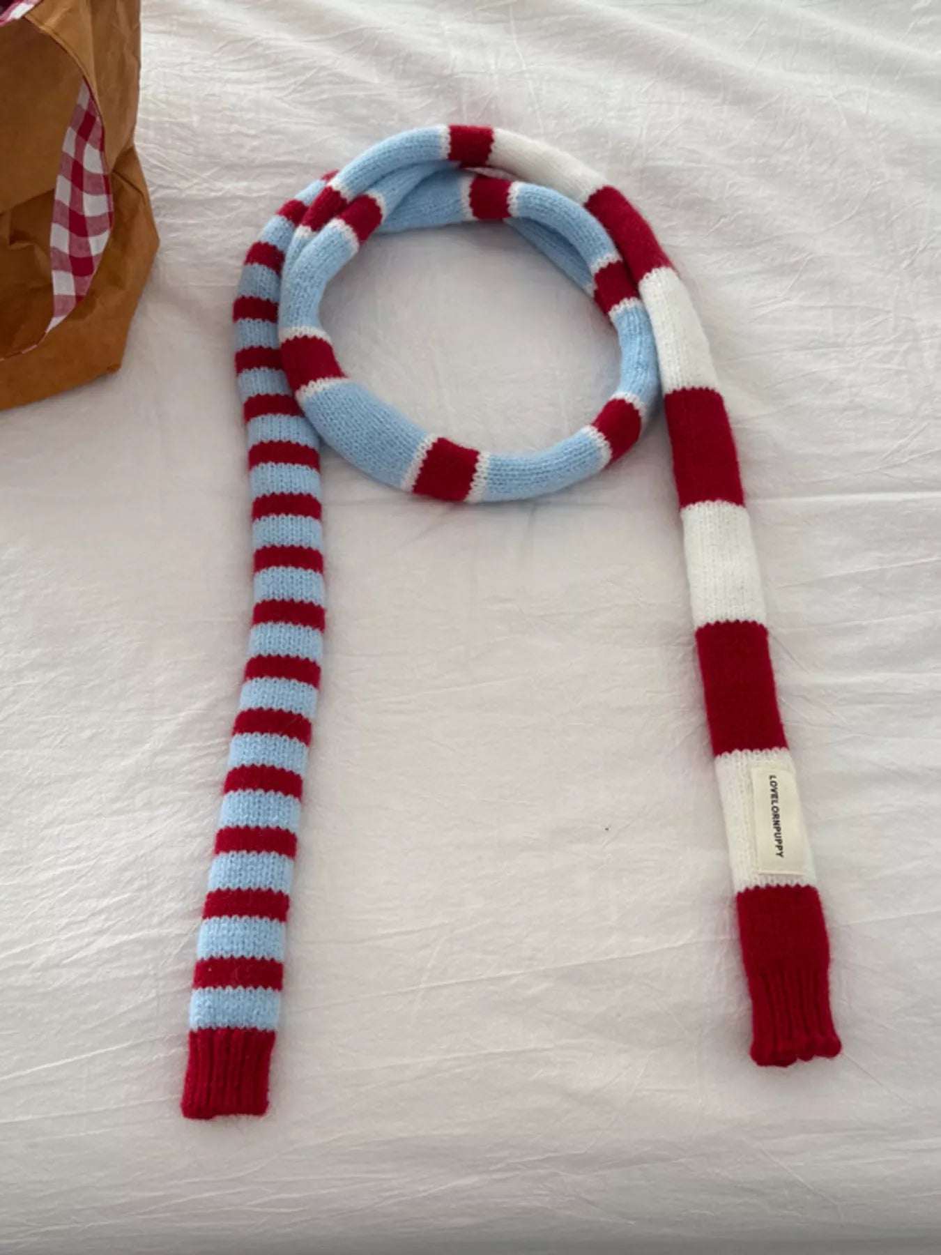 Sarah Express Women's Striped Knitted Warm Scarf - Cozy Winter Accessory