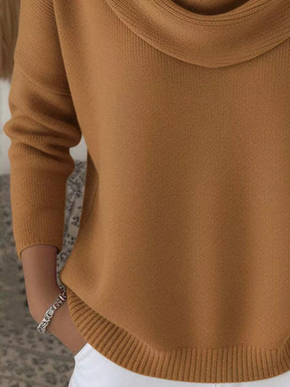 Sarah Express Women's Cowl Neck Solid Color Sweater Plus Size