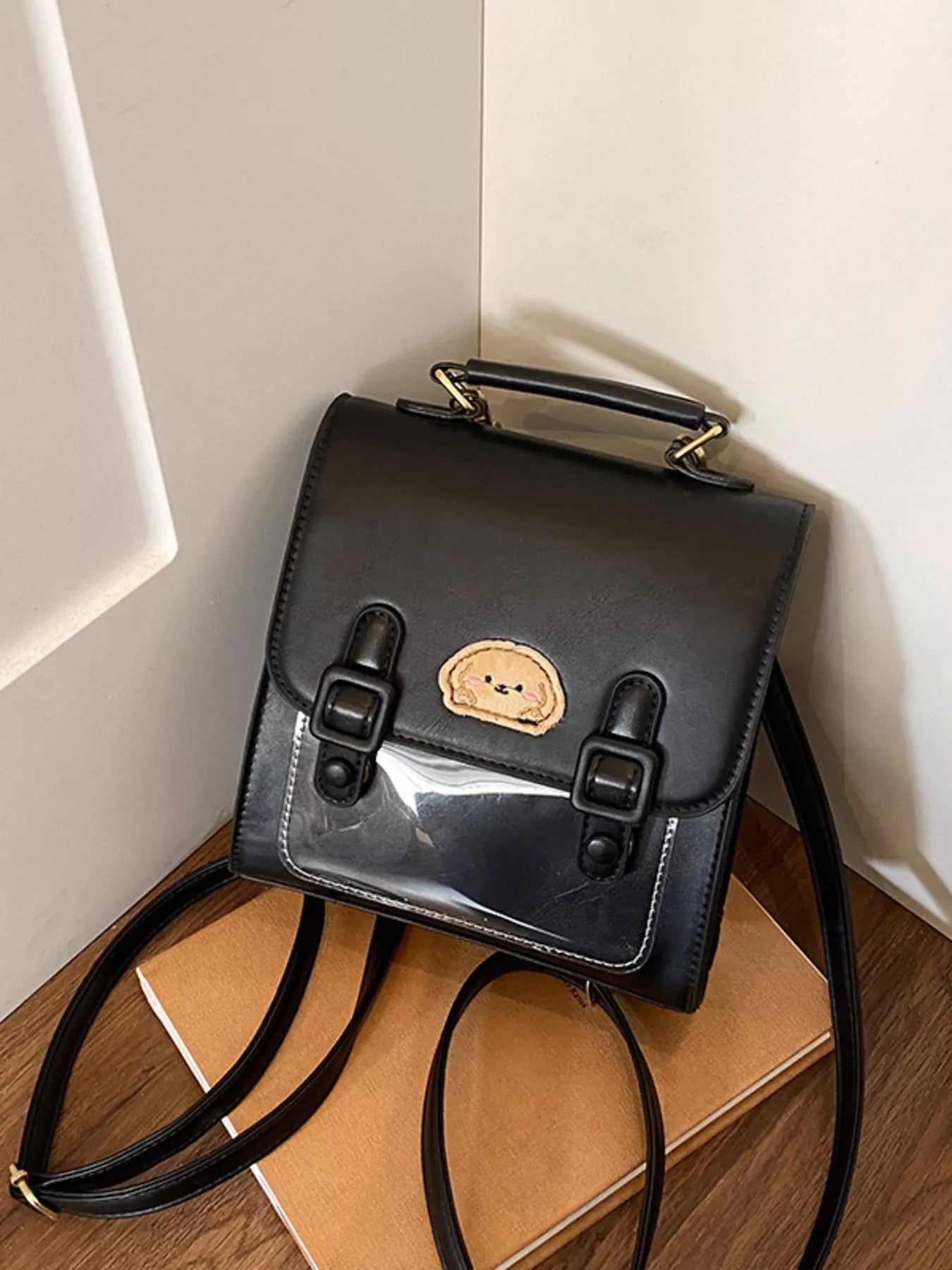 Sarah Express Mini Cartoon Patch Backpack - Cute PU Leather Small Backpack Bag