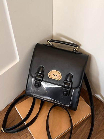 Sarah Express Mini Cartoon Patch Backpack - Cute PU Leather Small Backpack Bag