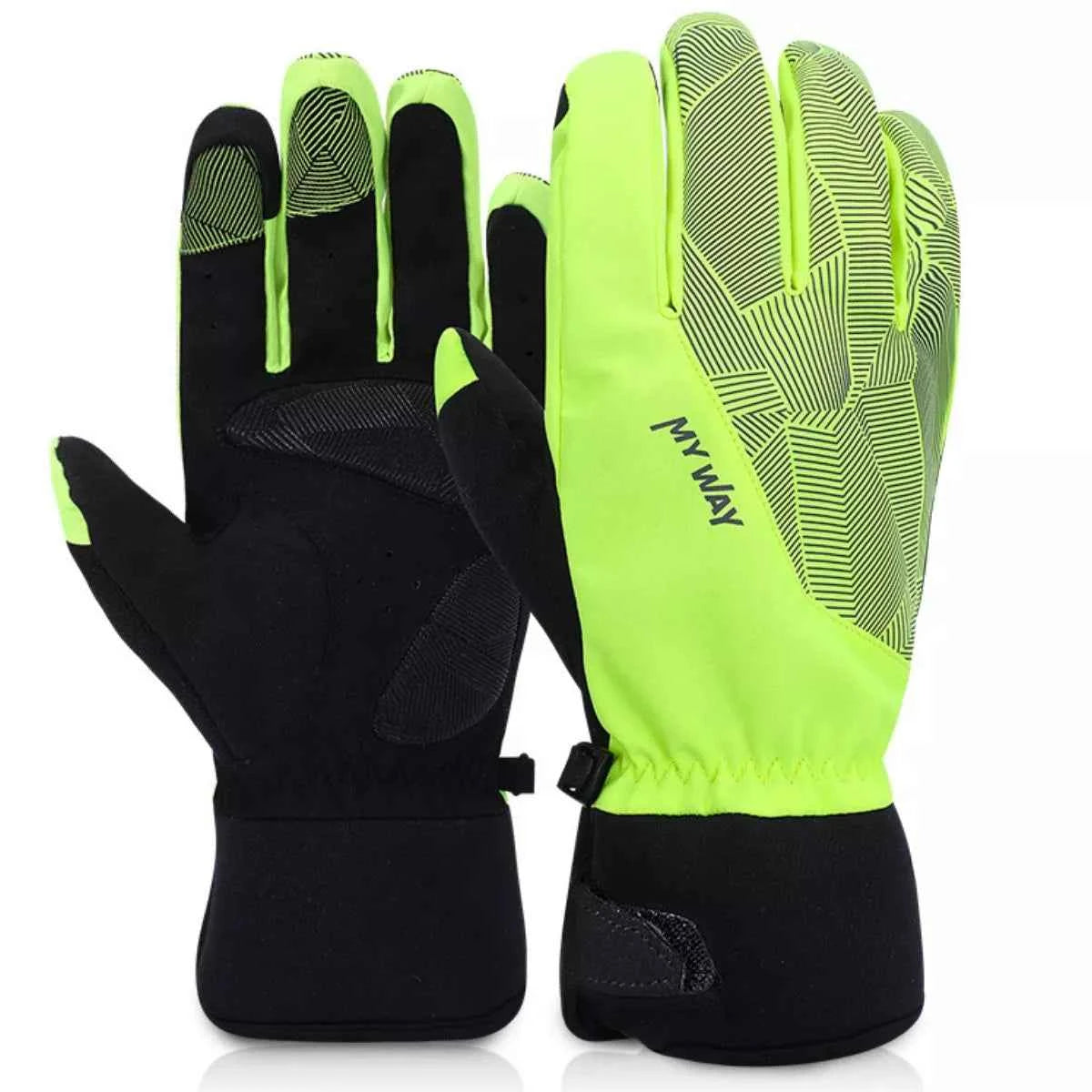 Sarah Express Women's Waterproof Ski Gloves - Insulated Winter Snow Gloves Fluorescent Yellow One Size