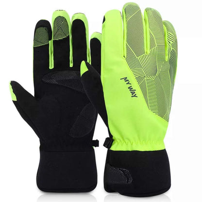 Sarah Express Women's Waterproof Ski Gloves - Insulated Winter Snow Gloves Fluorescent Yellow One Size