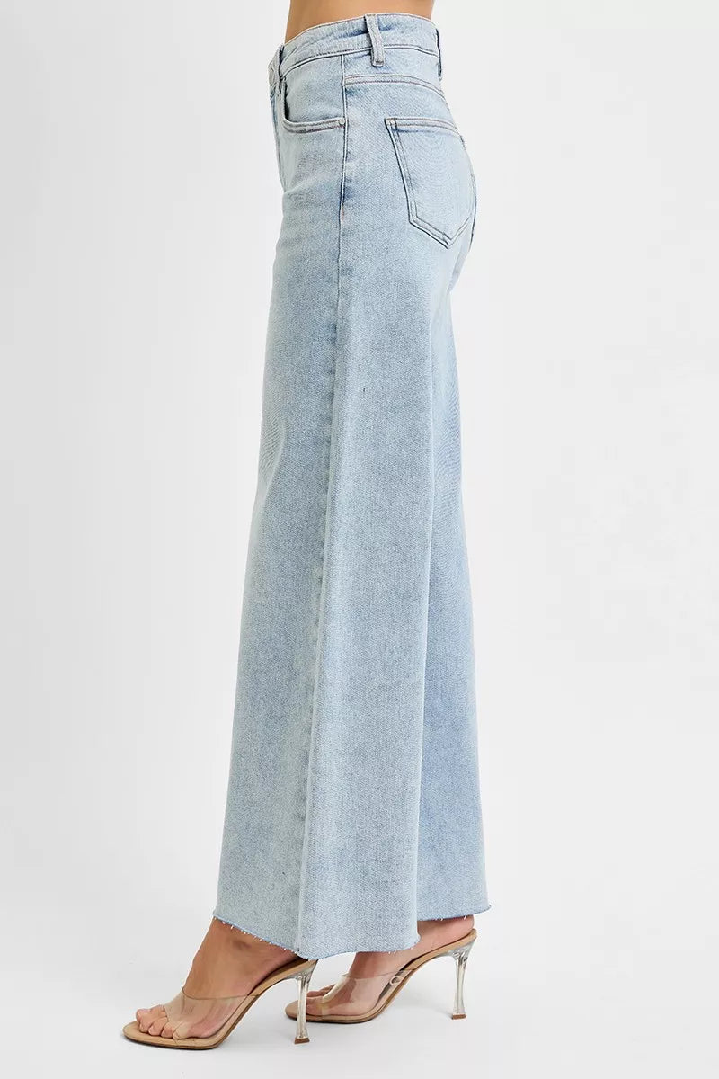 Sarah Express Women’s Plus Size High Rise Ankle Palazzo Jeans
