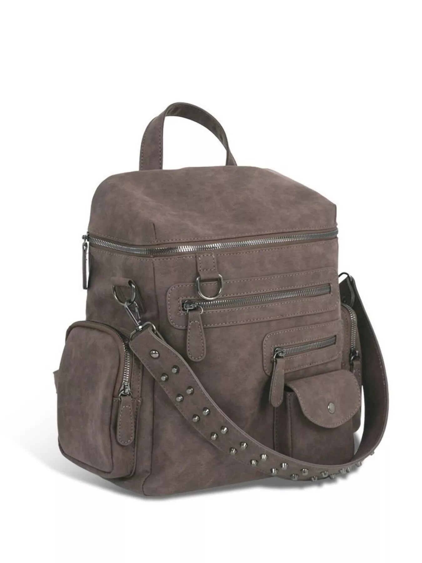 Sarah Express Women's Multi-Pocket Studded Convertible Backpack Bag