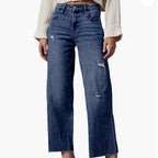 Sarah Express High Waisted Loose Fit Jeans Relaxed Stretch Denim
