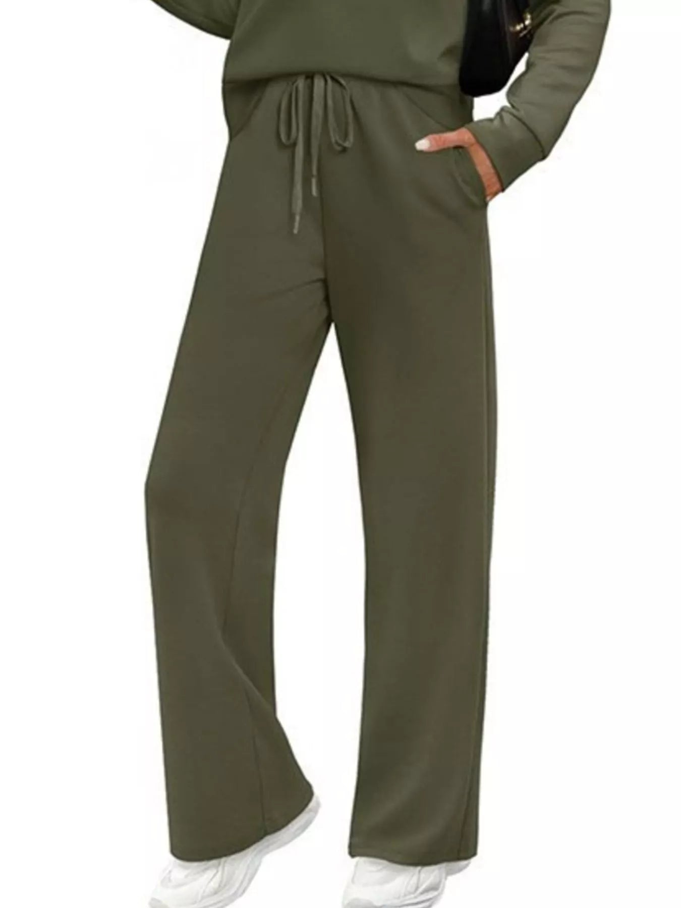 Sarah Express Women's Long Sleeve Round Neck Top and Pants Set