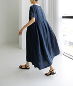 Sarah Express Women's Loose Fit Round Neck Maxi Dress A-Line Pullover