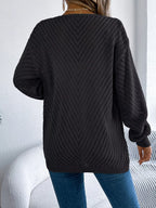 Sarah Express Women's Openwork Open-Front Long Sleeve Cardigan