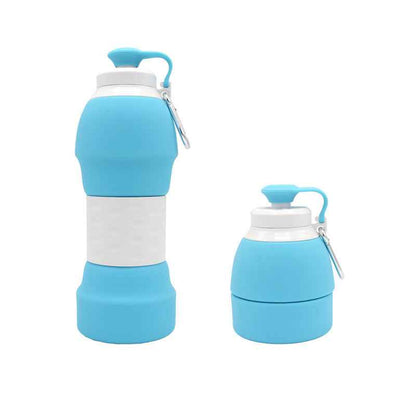 Sarah Express Collapsible Silicone Water Bottle - Portable Foldable Sports Bottle 580ml Blue
