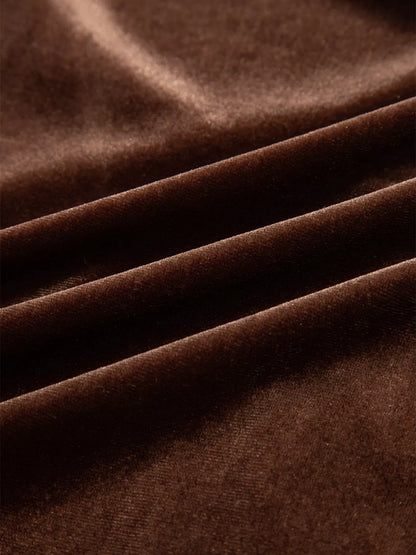 Sarah Express Women's Velvet V Neck Long Sleeve Tiered Mini Dress - Solid Color