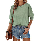 Sarah Express Women's Loose Round Neck T-Shirt Rayon Cotton Blend