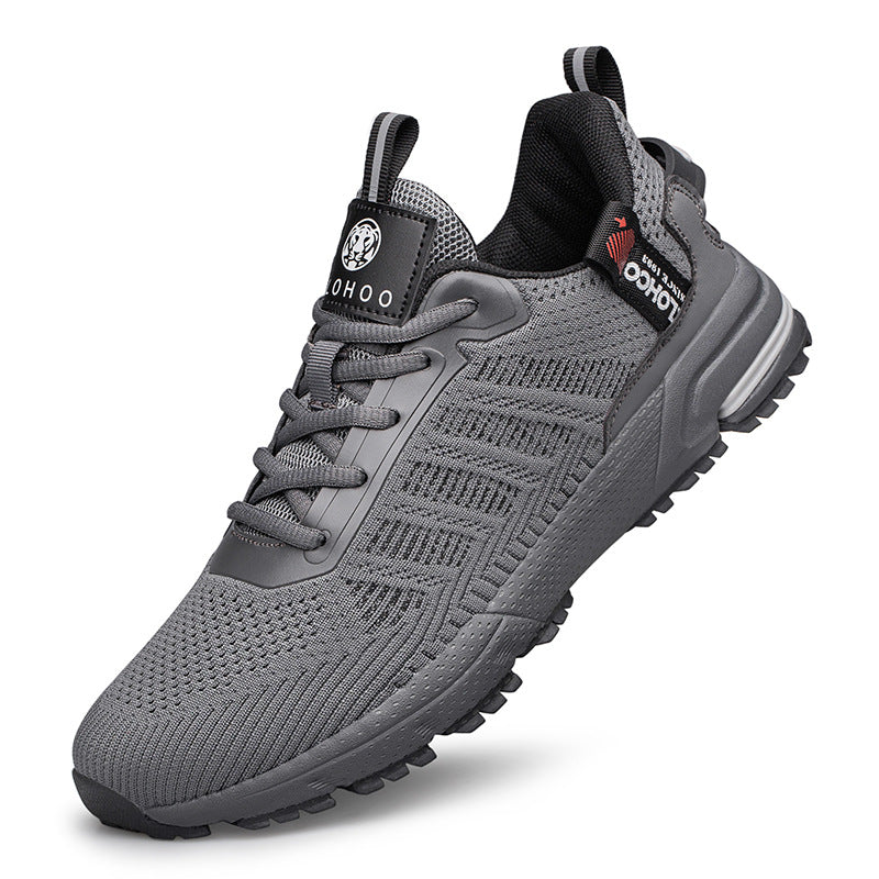 Sarah Express Breathable Mesh Athletic Sneakers for Men - Korean Style Casual Sports Shoes Dark Gray