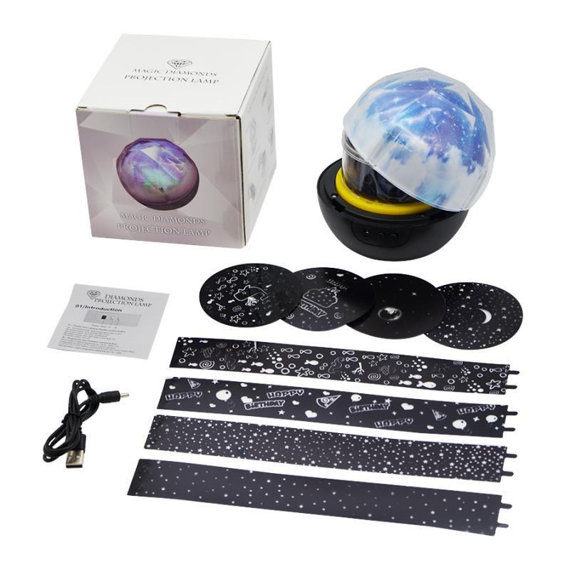 Galaxy Star Projector Night Light - LED Planet Universe Lamp with 5 Film Patterns for Kids Room Bedroom Decor