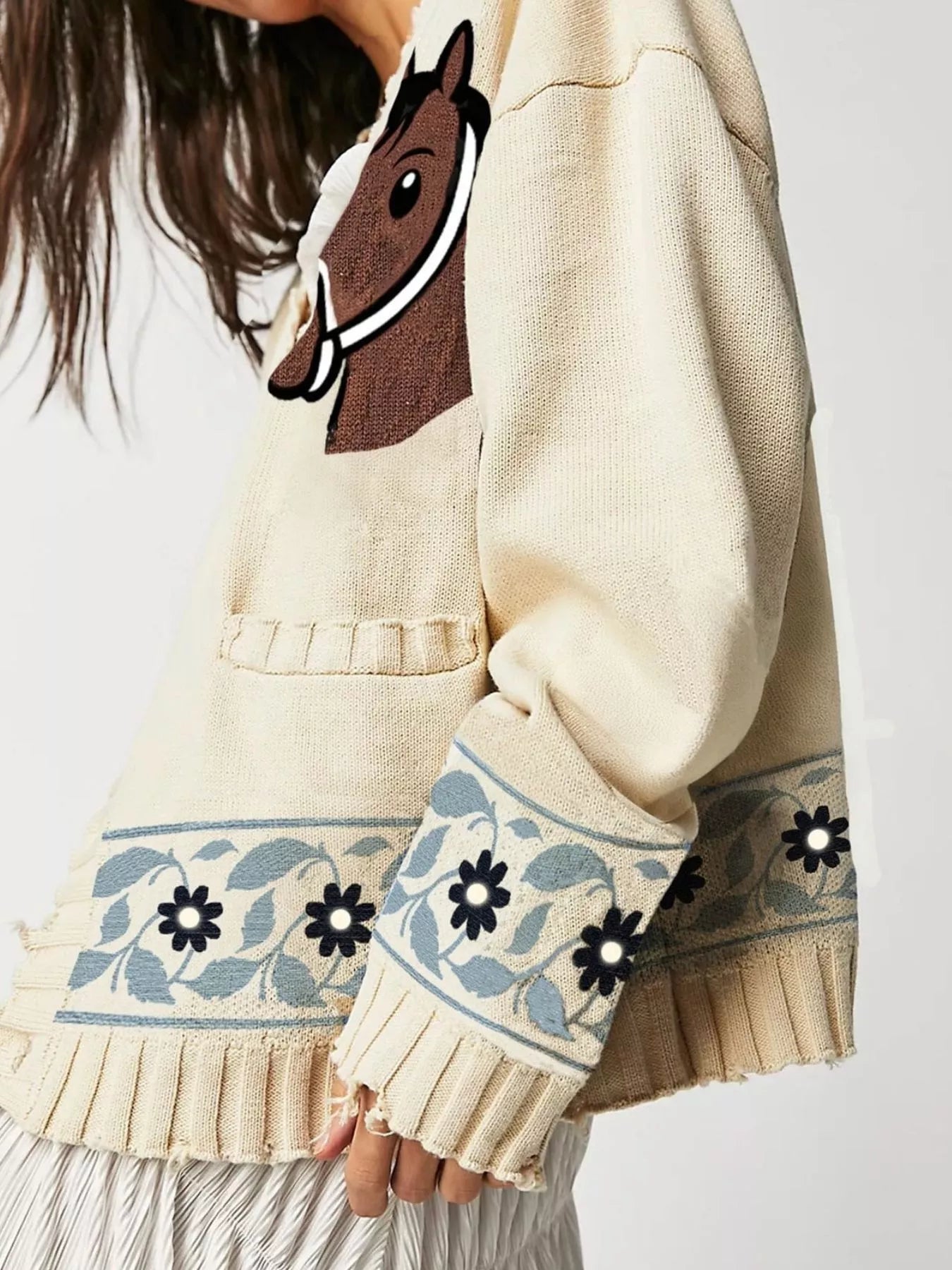 Sarah Express Women's Horse Button Down Cardigan