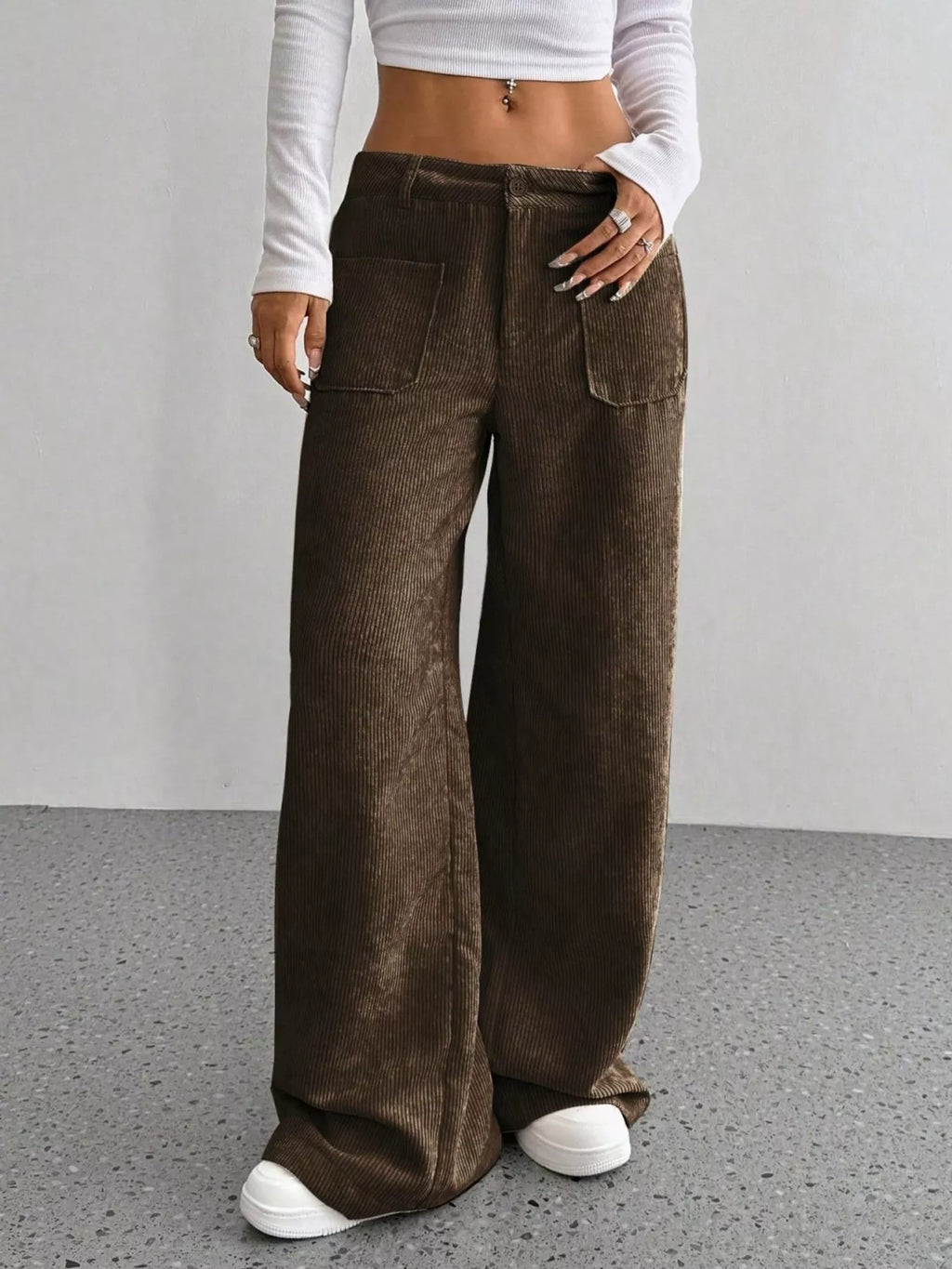 Sarah Express Women's Corduroy Wide Leg Pants