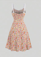 Sarah Express Floral Lace Trim Camisole Dress High Waist Sleeveless