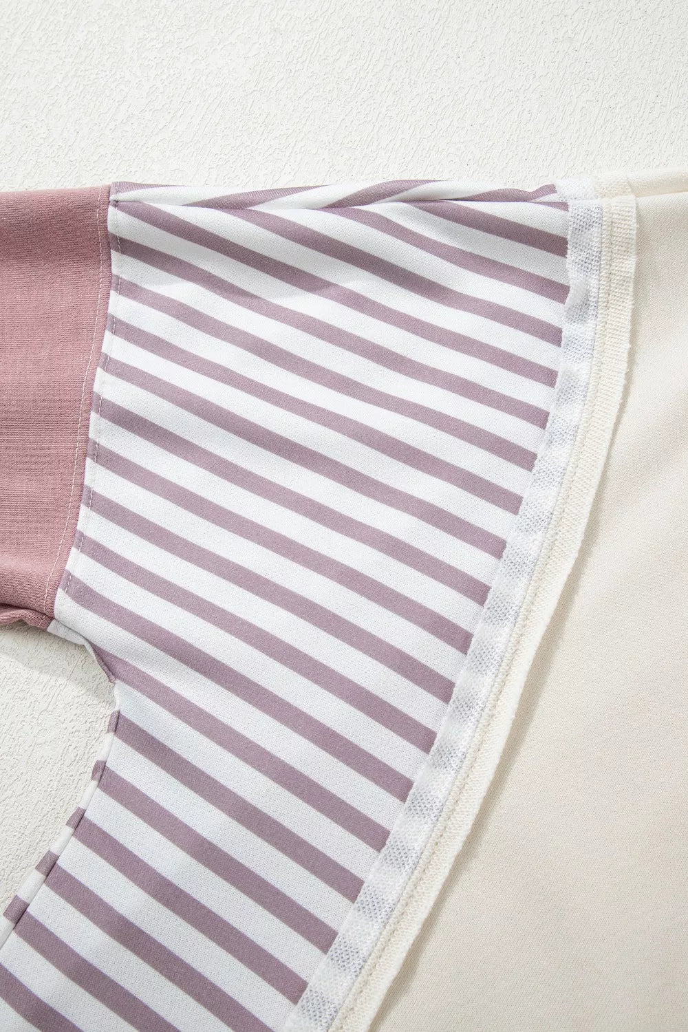 Sarah Express Women's Color Block Striped Patchwork Dolman Slit Sweatshirt