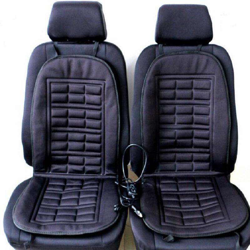 Sarah Express Heated Car Seat Cushion with Temperature Control - Universal Fit Black two seater