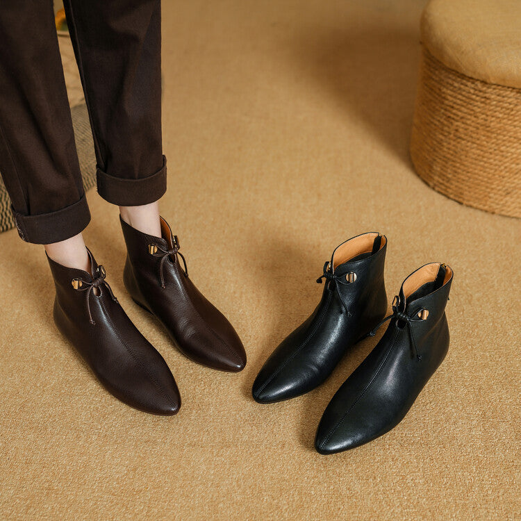 Sarah Express Women's Sheepskin Ankle Boots – Waterproof Soft Sole Casual Boots | Black & Brown