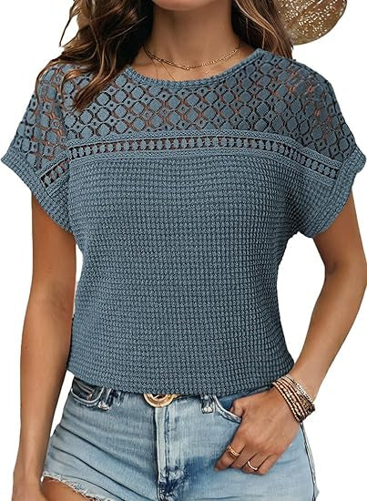 Sarah Express Hollow Cutout Breathable Short Sleeve T-Shirt Raglan Sleeve