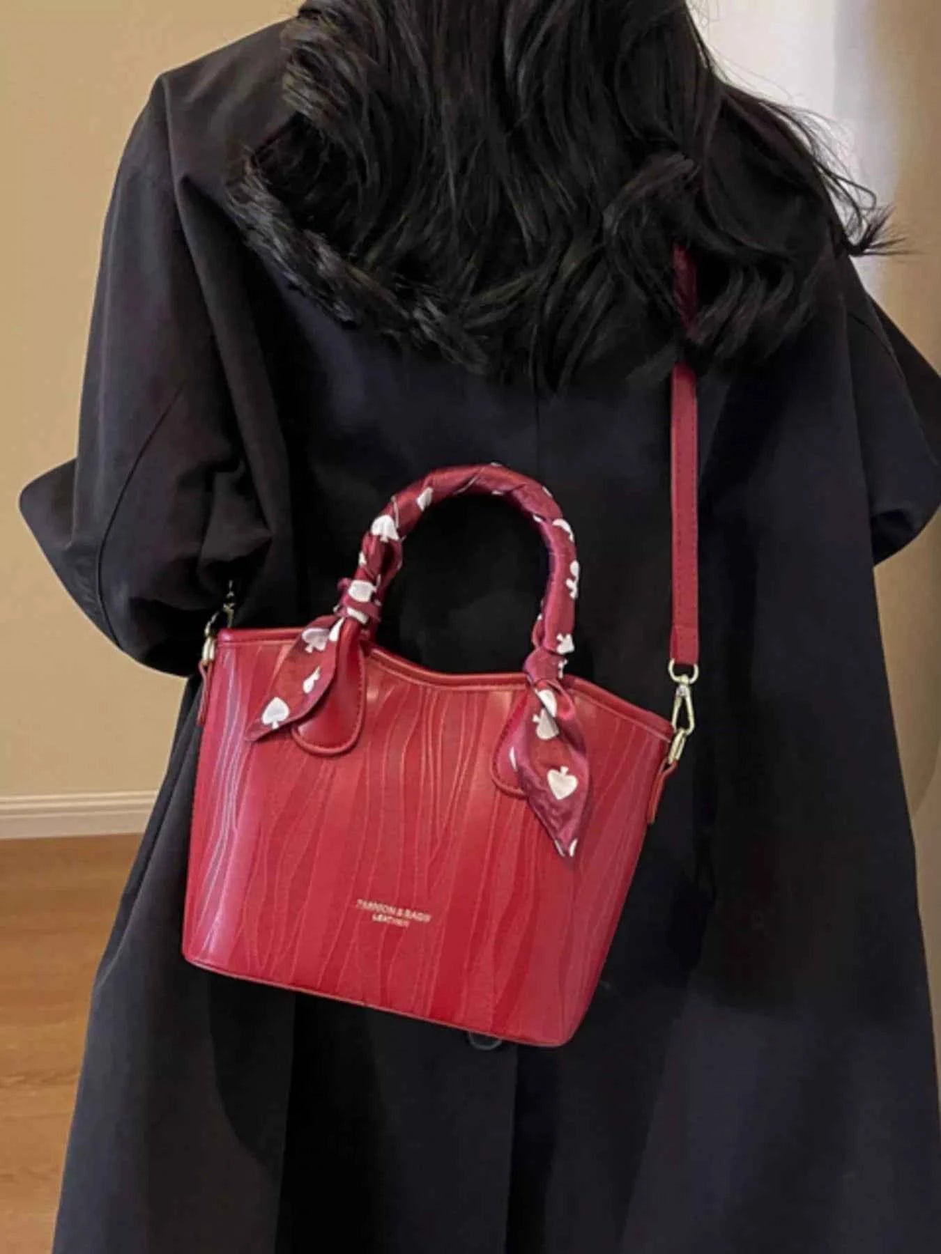 Sarah Express Women's Top Handle Crossbody Bag - Medium PU Leather Handbag