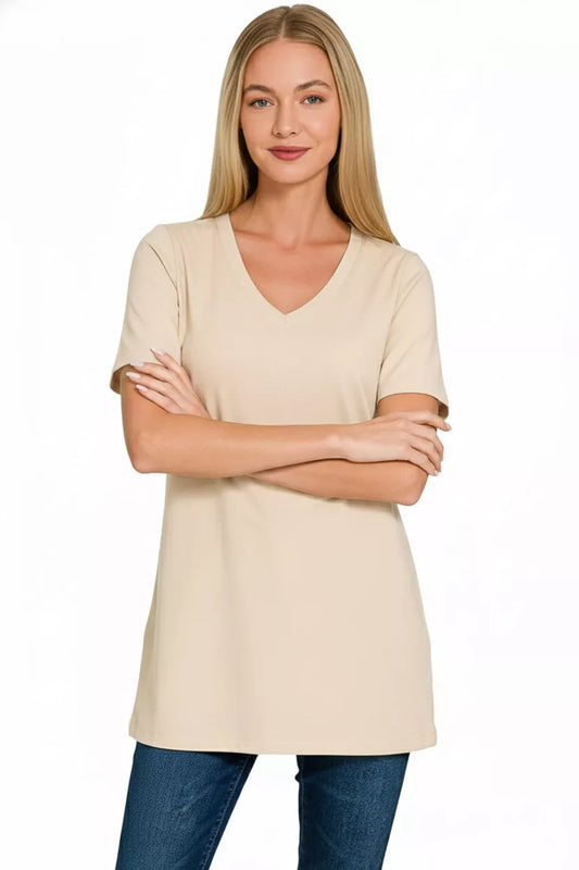 Sarah Express Women's V-Neck Short Sleeve T-Shirt