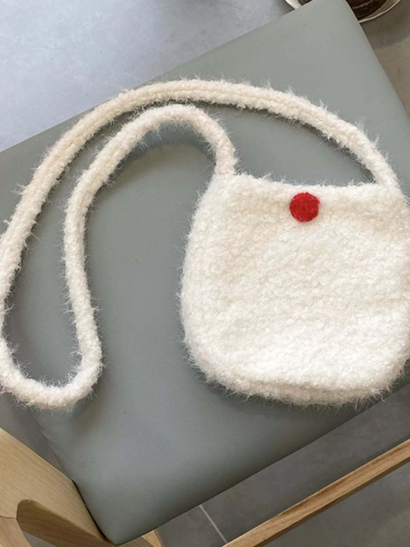 Sarah Express Women's Lightweight Fluffy Crossbody Bag Ivory ONESIZE