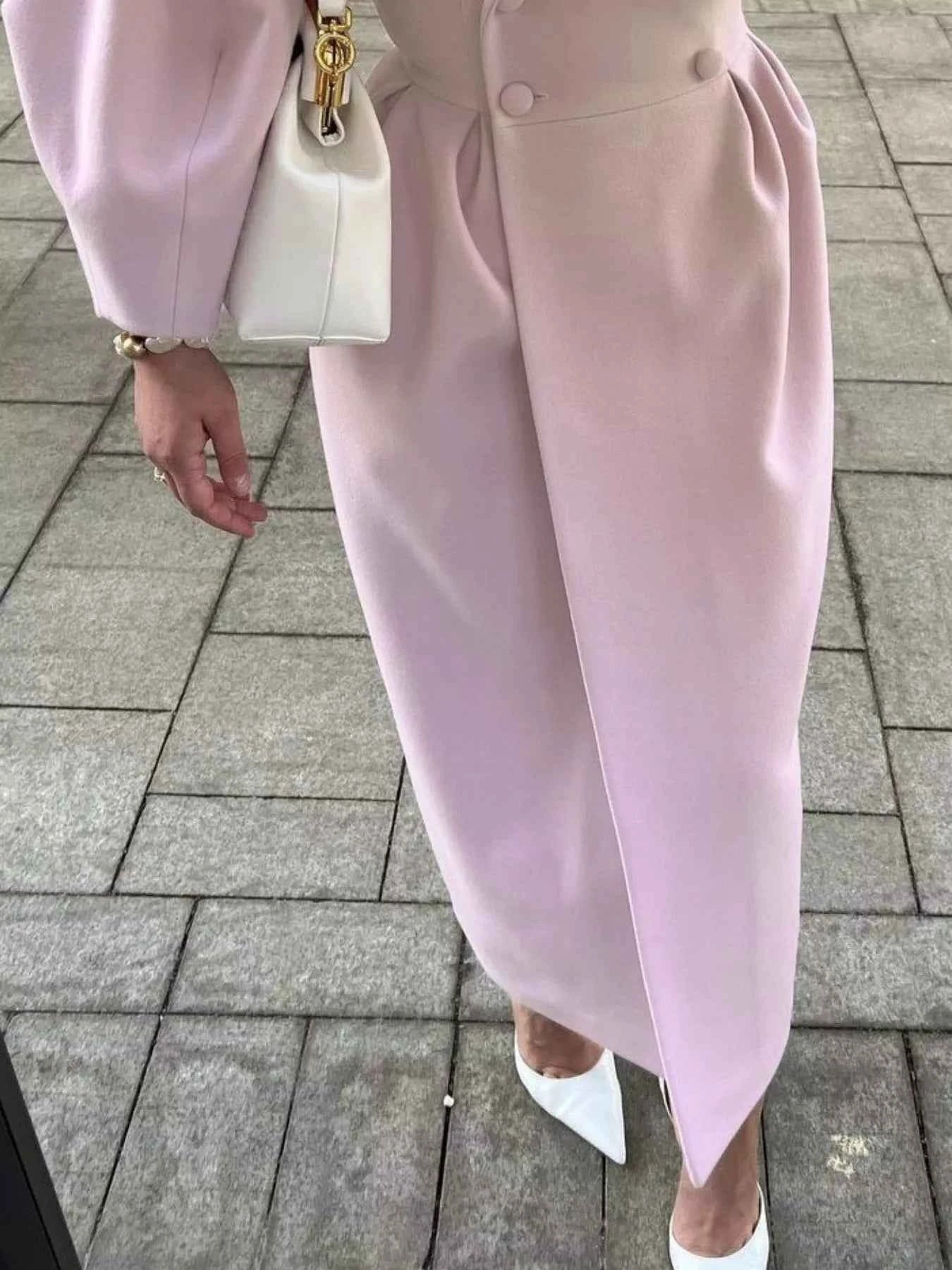 Sarah Express Women's Double-Breasted Longline Coat - Ruched Button Front Outerwear