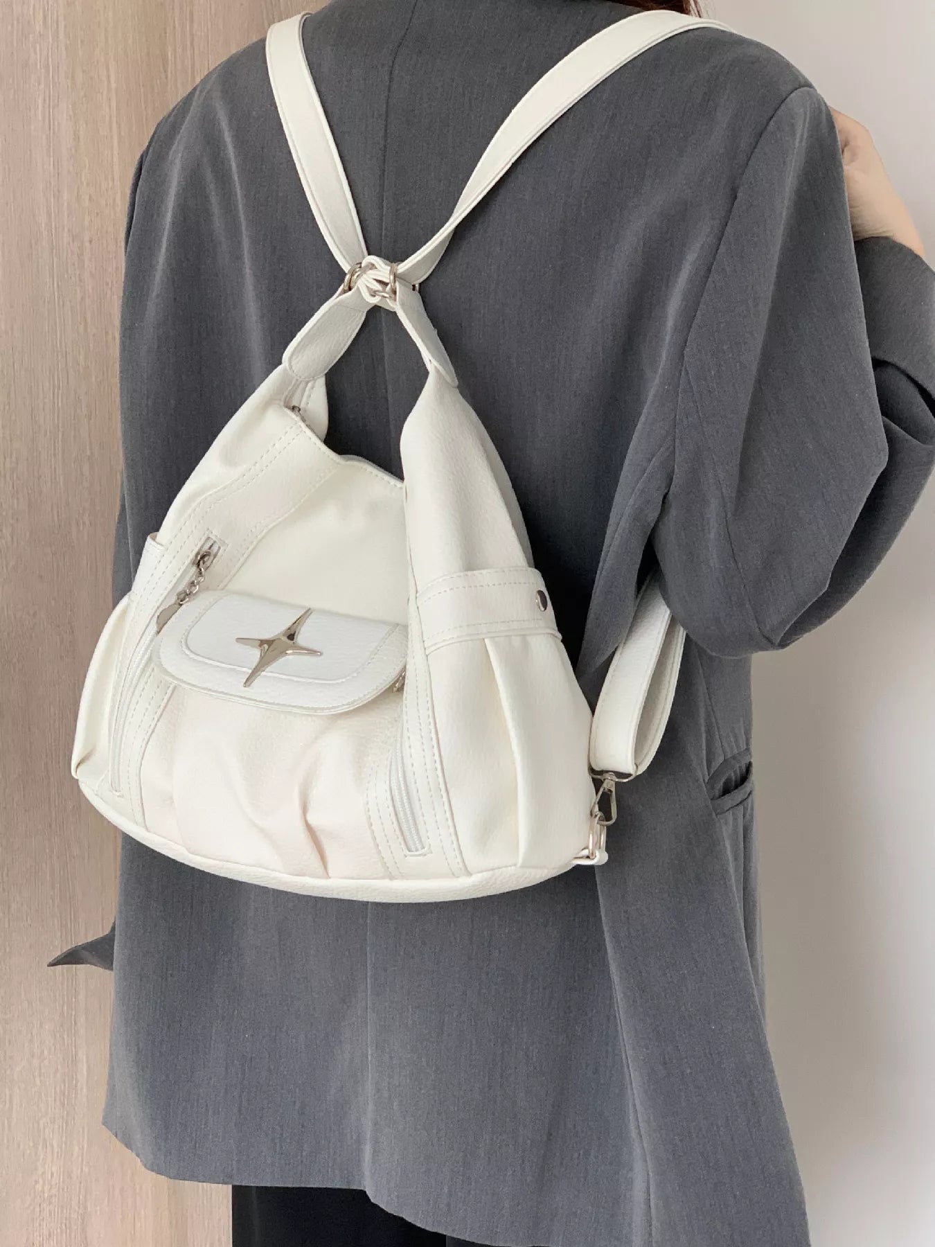 Sarah Express Women's Adjustable Strap Star Decor Convertible Crossbody Bag