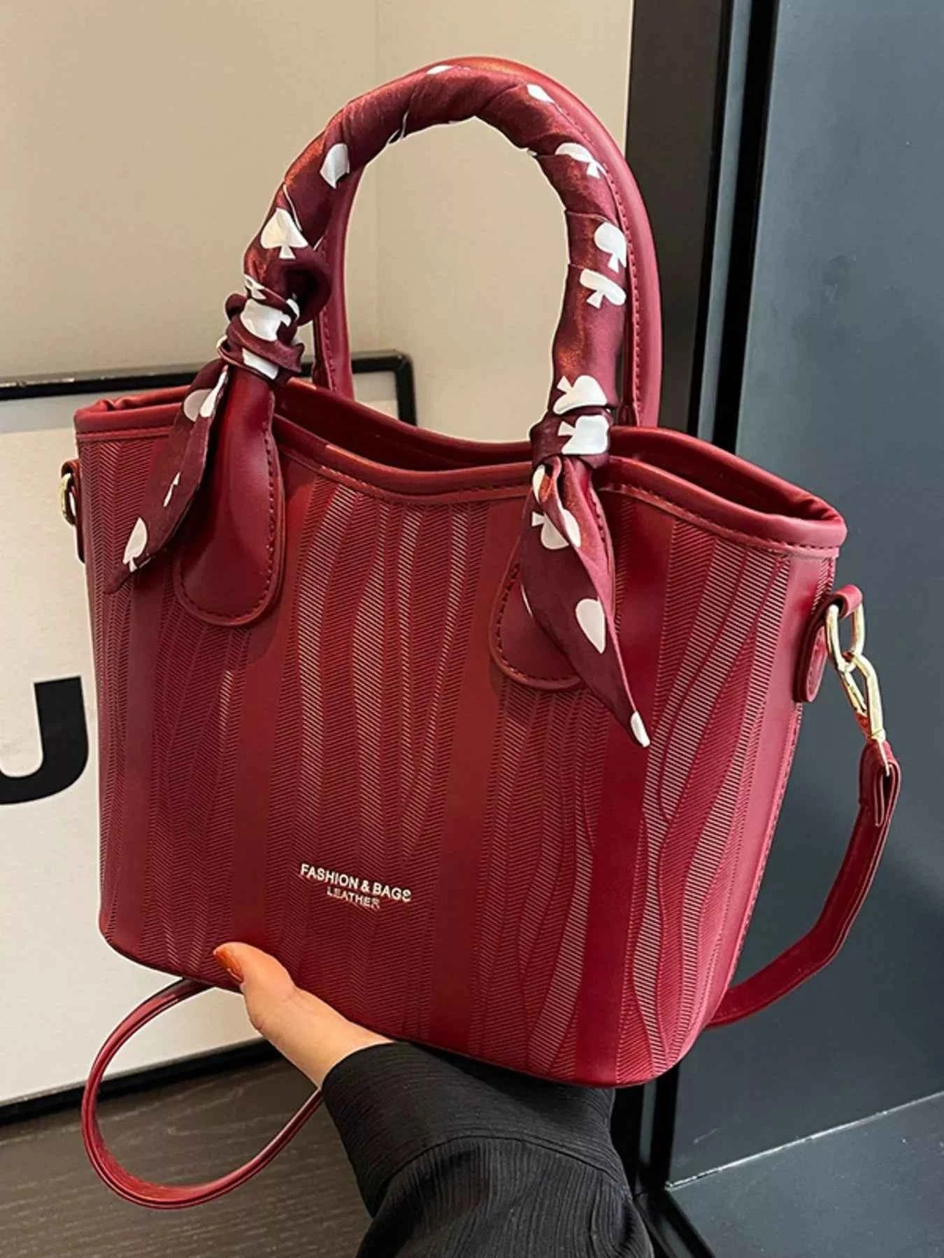 Sarah Express Women's Top Handle Crossbody Bag - Medium PU Leather Handbag