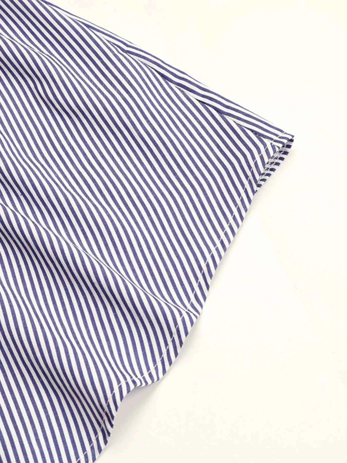 Sarah Express Women's Striped Button-Up Shirt Dress - Long Sleeve Casual Midi Dress