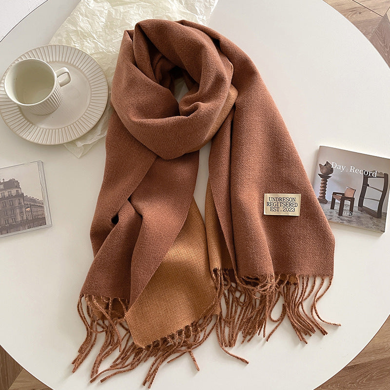 Sarah Express Women's Double-Sided Cashmere-Feel Scarf Winter Warm Oversized Wrap Fall Winter Casual