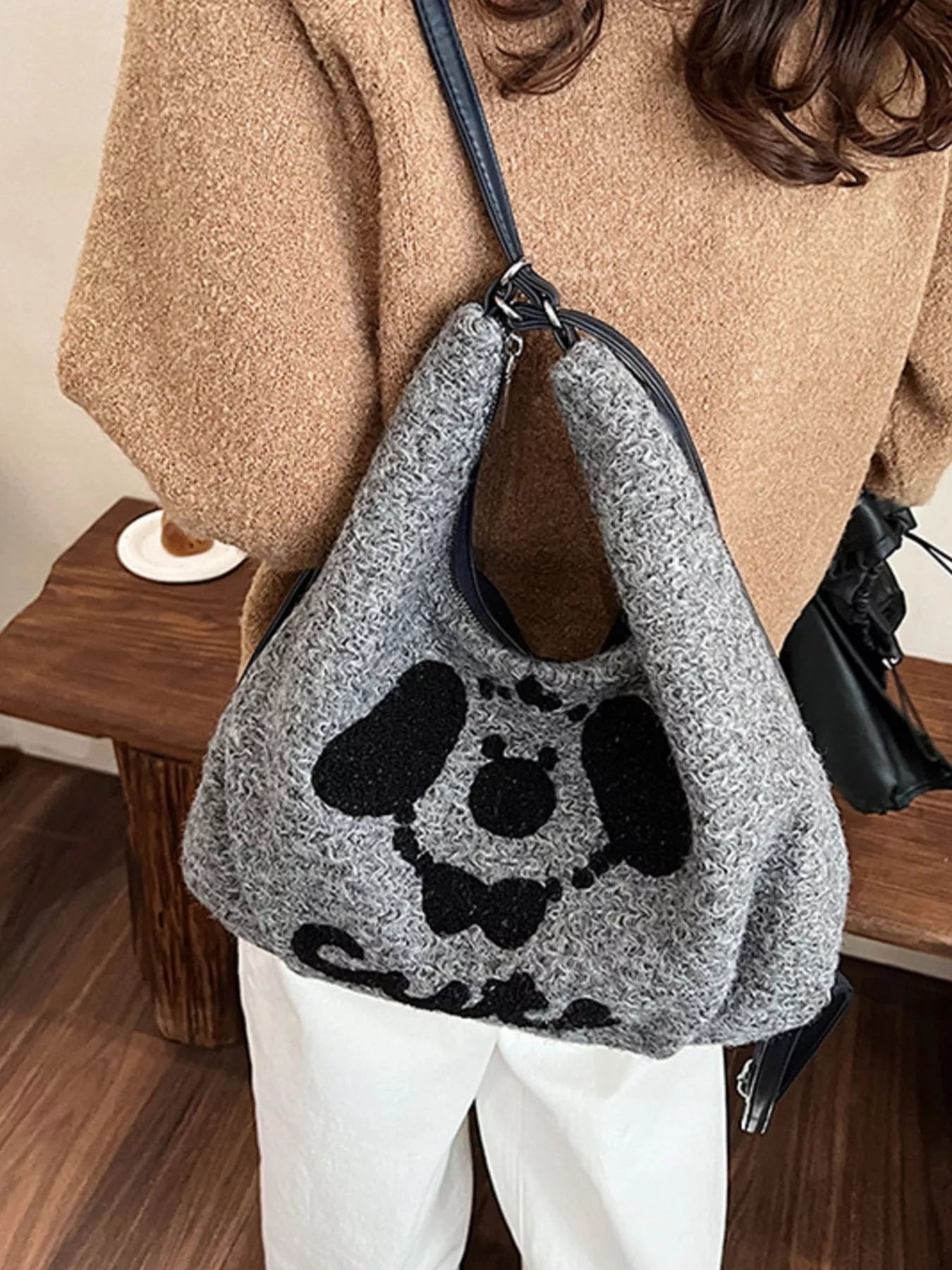 Sarah Express Dog Print Convertible Handbag Backpack