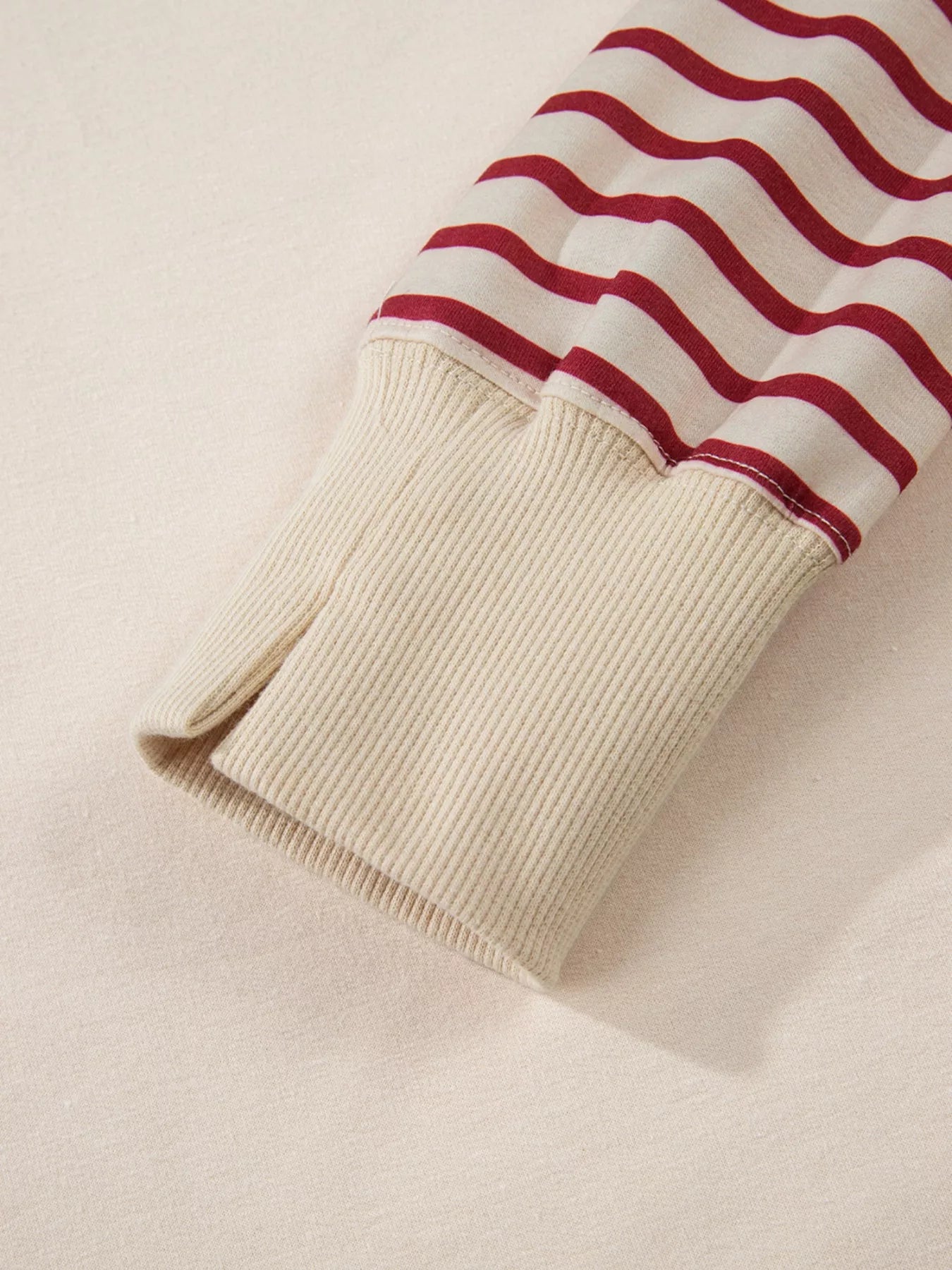 Sarah Express Women's Stripe Sleeve Patchwork Casual Sweatshirt