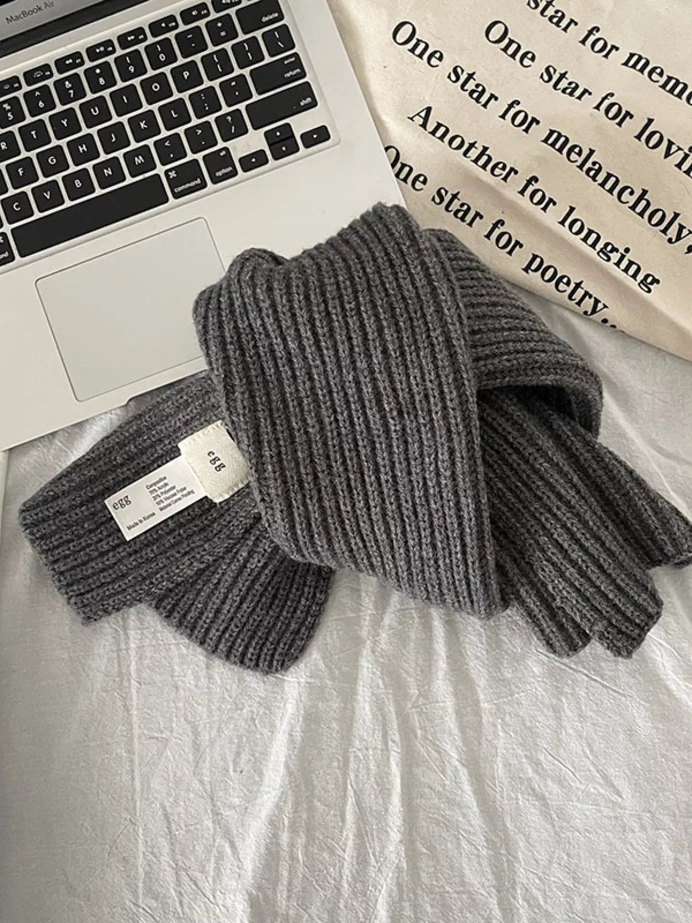 Sarah Express Women's Knitted Ribbed Scarf Gray ONESIZE