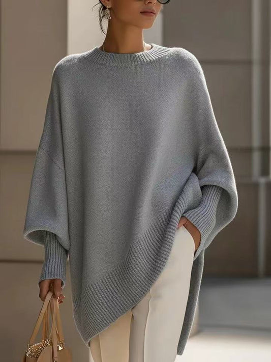 Sarah Express Women's Oversized Knit Sweater - Chunky Round Neck Pullover