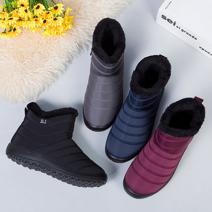 Sarah Express Women's Waterproof Mid-Calf Snow Boots | Wool-Lined Zip Winter Boots
