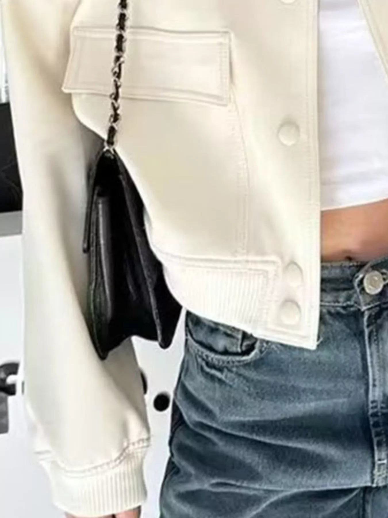 Sarah Express Women's Snap Down Long Sleeve Jacket Plus Size