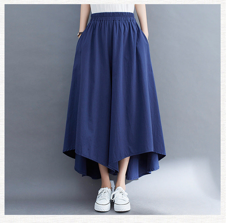 Sarah Express Women's High Waist Wide Leg Cropped Pants Loose Fit Work Casual Trousers with Pockets