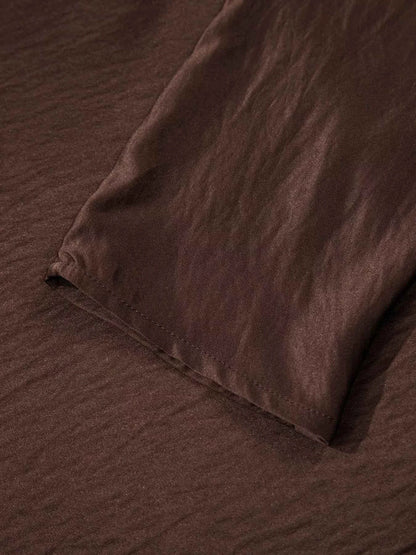 Sarah Express Women's Braided V-Neck Long Sleeve Top and Drawstring High Waist Pants Set