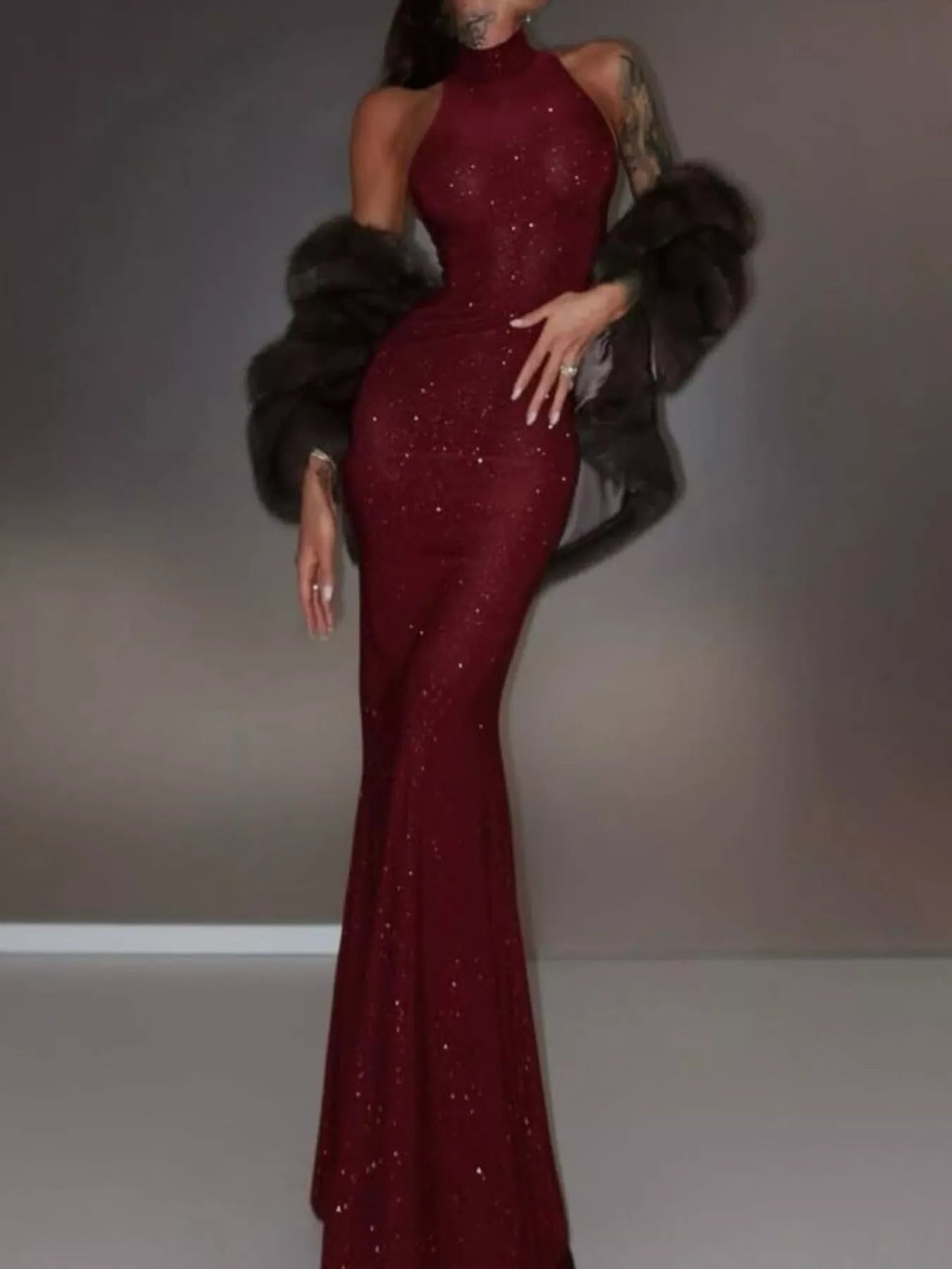 Sarah Express Women's Sequin Sleeveless Maxi Dress