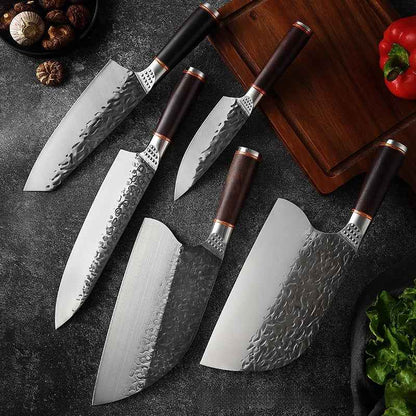 Sarah Express Premium Forged Damascus Pattern Chef Knife - Professional Stainless Steel Kitchen Cutlery