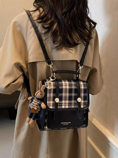 Sarah Express Women's Plaid Pattern Mini Backpack Bag