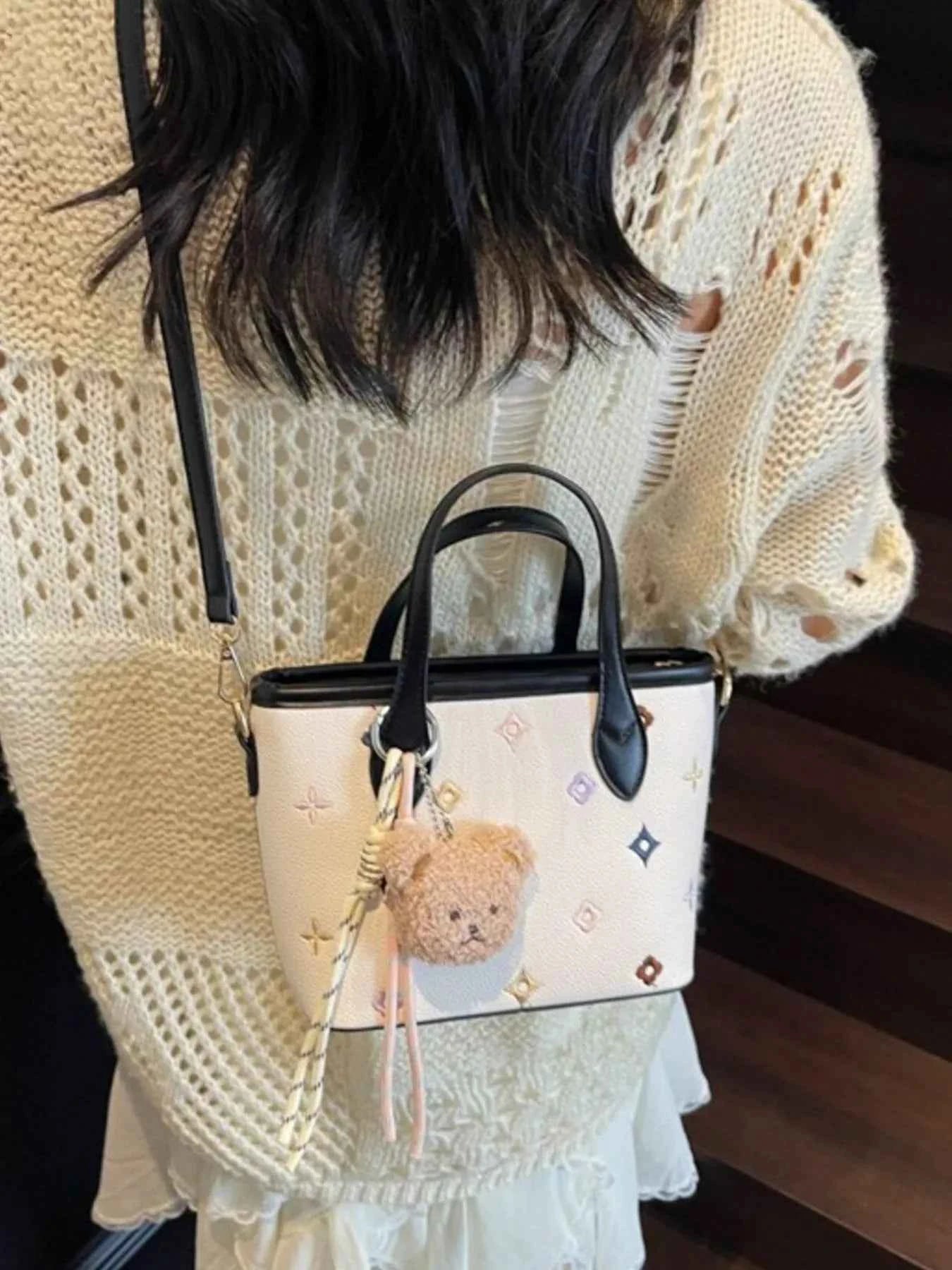 Sarah Express Women's Embroidered Pattern Crossbody Bag - Mini PU Leather Shoulder Bag