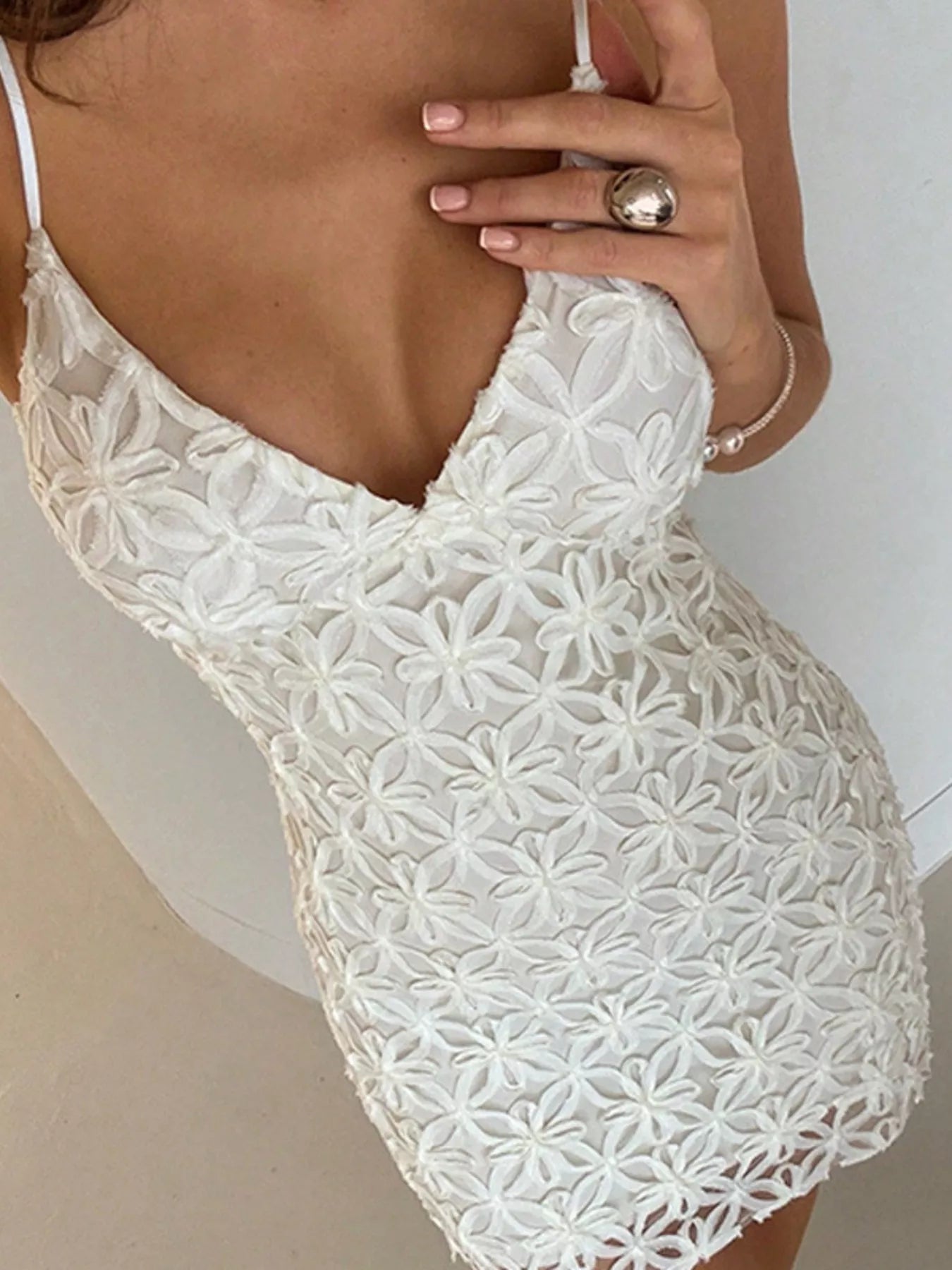 Sarah Express Women's Lace Bodycon Mini Dress