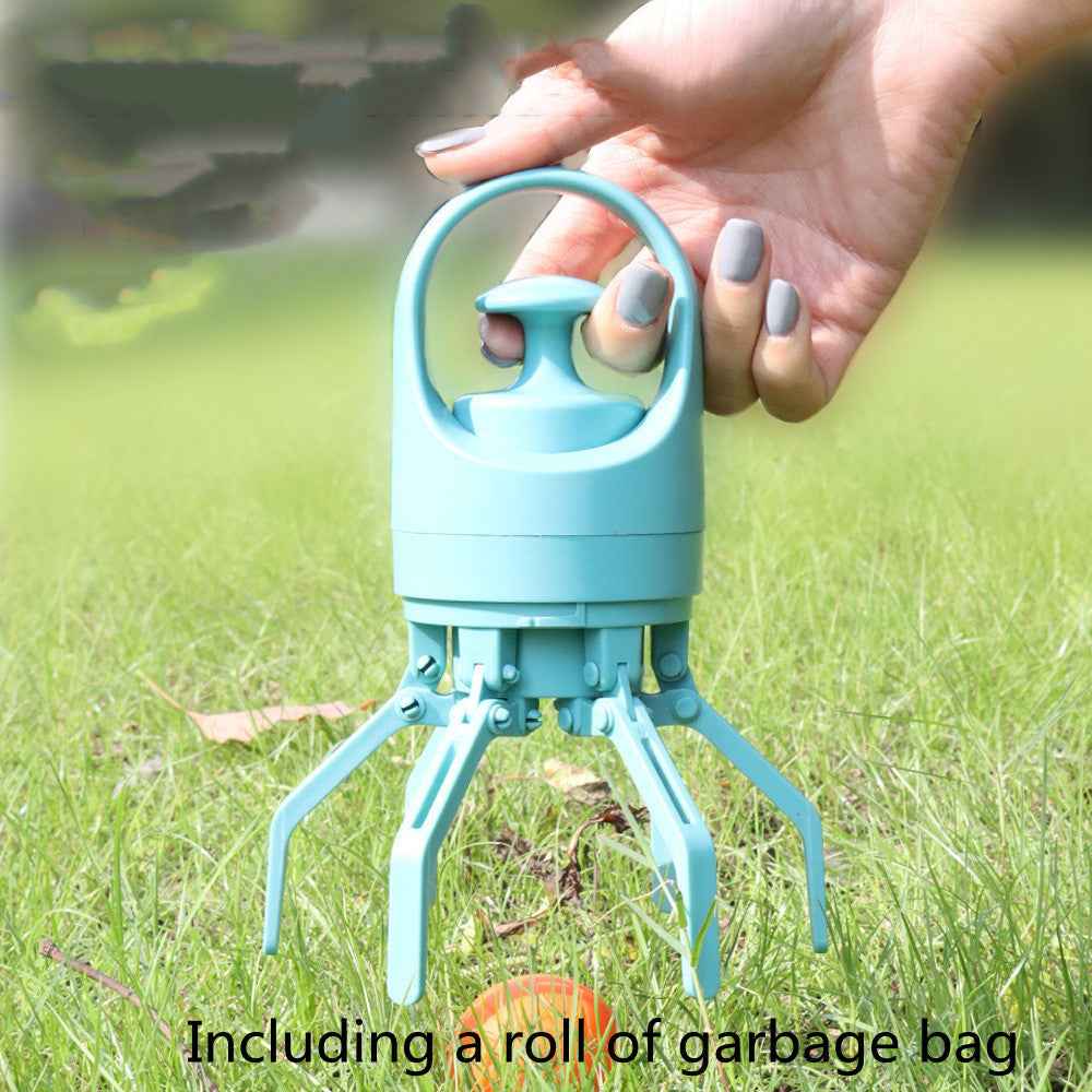 Sarah Express Dog Pooper Scooper with Built-in Bag Dispenser - Portable Pet Waste Pickup Tool Blue