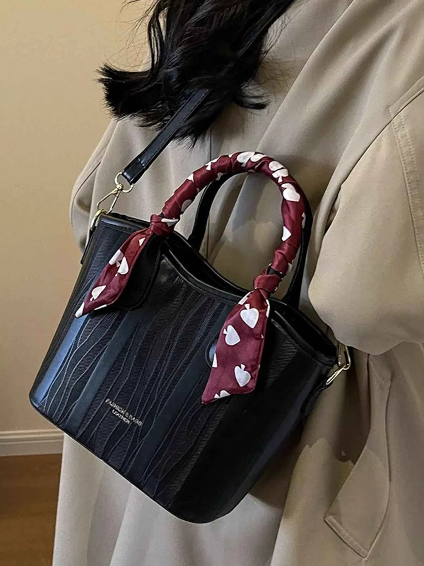 Sarah Express Women's Top Handle Crossbody Bag - Medium PU Leather Handbag