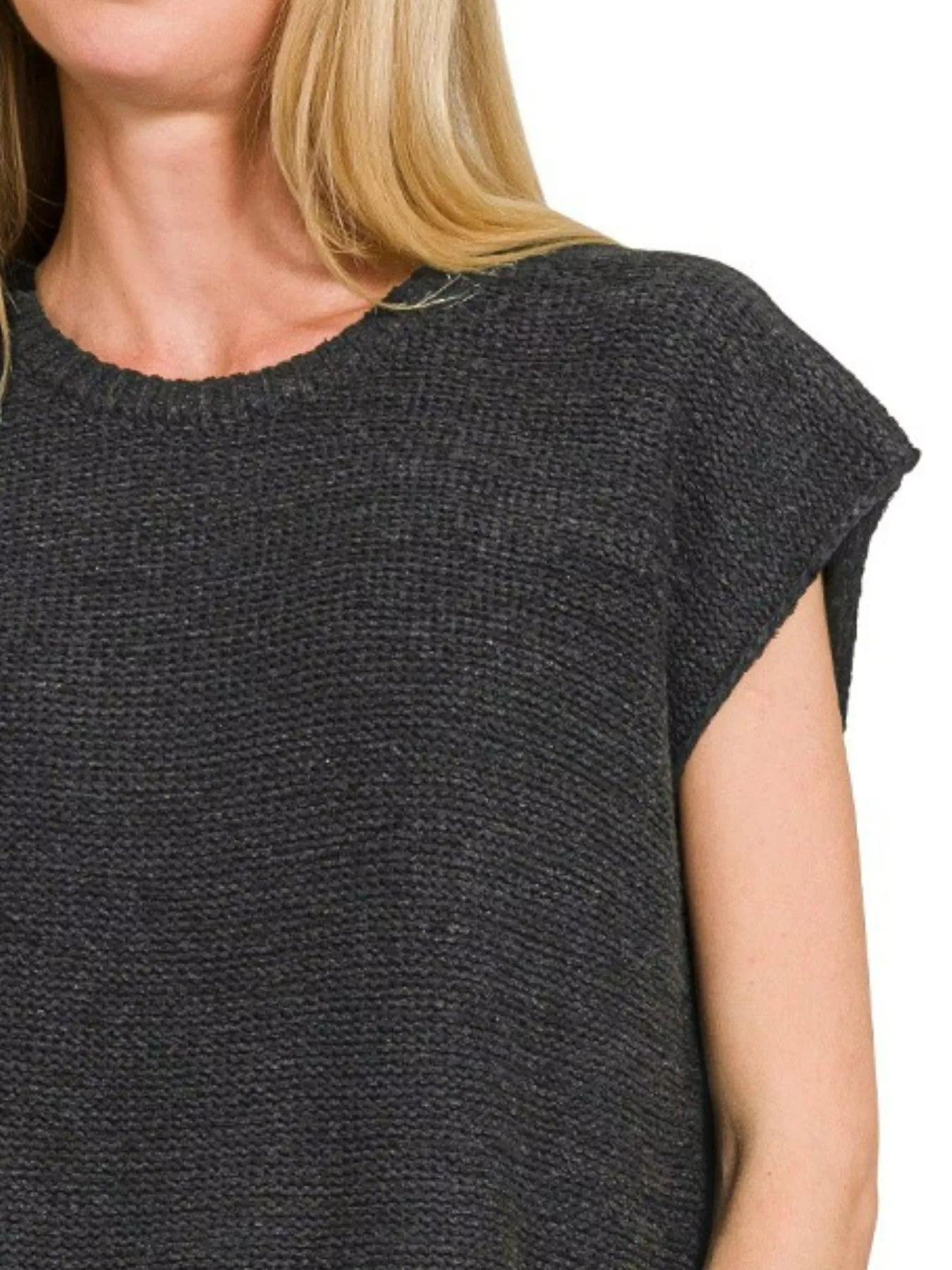Sarah Express Women’s Oversized Crew Neck Sweater Vest Casual
